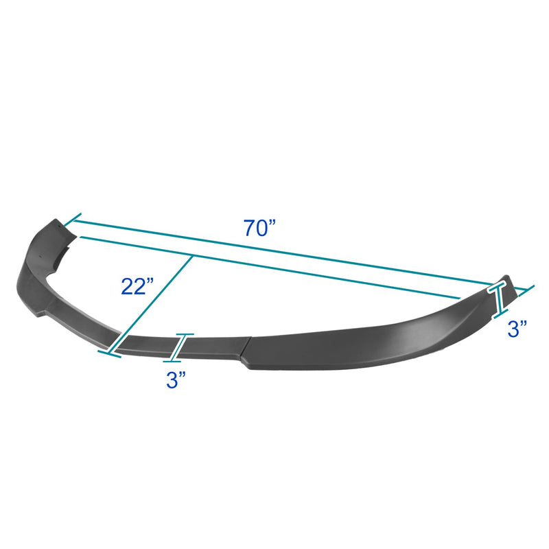 Matte Black Spec-D Tuning Front Bumper Lip Compatible with 2010-2013 Chevy Camaro V6
