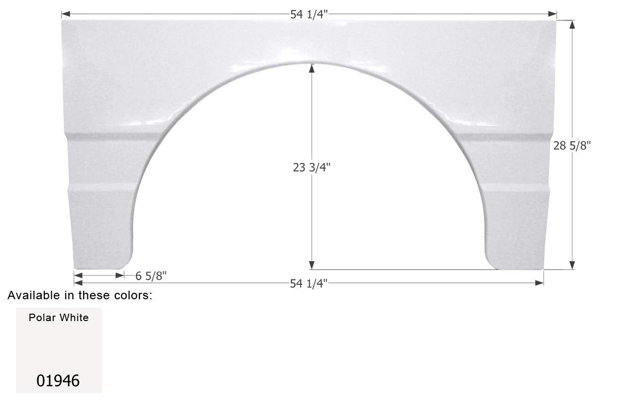 Single Axle Fender Skirt ICON 01946 for Winnebago - Polar White