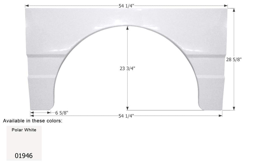 Single Axle Fender Skirt ICON 01946 for Winnebago - Polar White