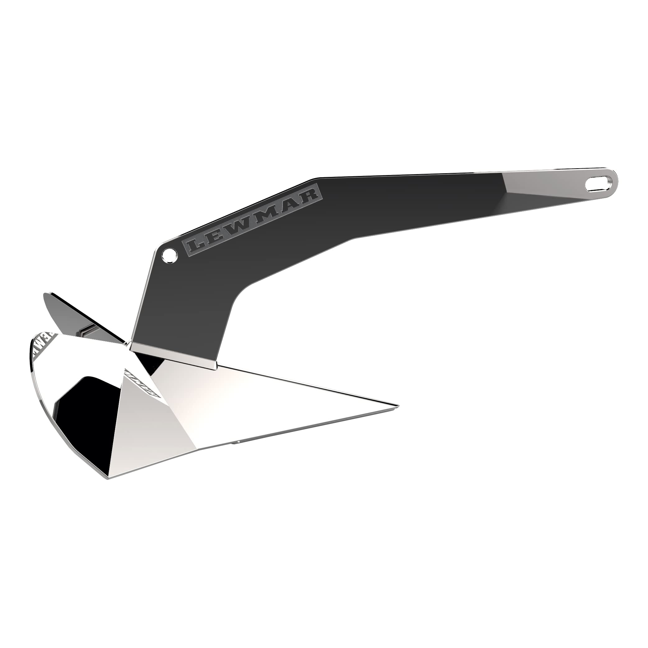 Lewmar Stainless Steel DTX Anchor 35 lbs. for Boats 35'- 52', Lead ballasted tip, Integrated Eye, one-Piece Build, Non-hinged plow, self-Launching, 32" L x 14-1/4" W x 13-3/8" H - 2020202205