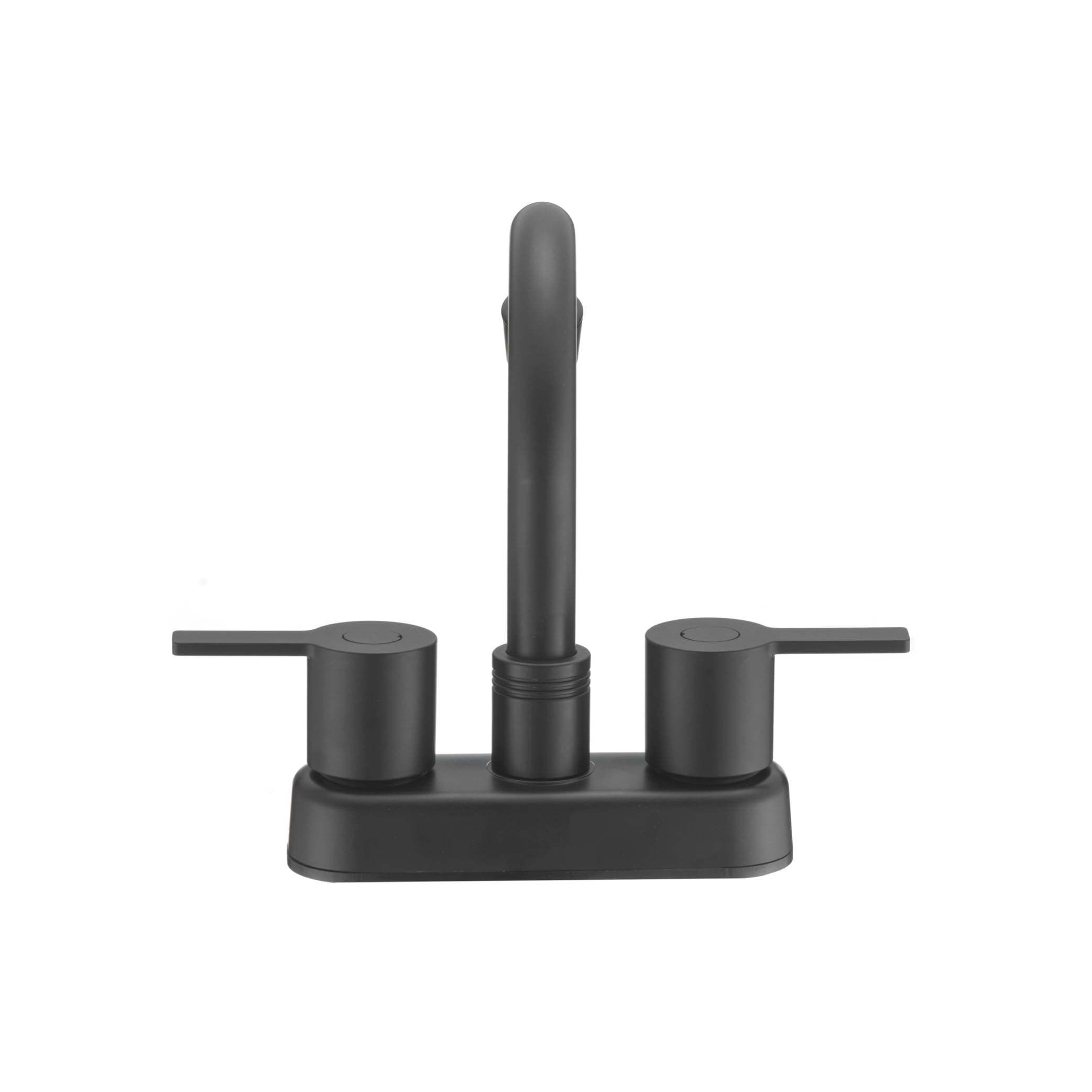 Dura Faucet Modern (DF-PB155M-MB) RV Bathroom Faucet with Dual Levers – Matte Black 4-Inch Center Set, High-Arc Spout, Easy 2-Hole Installation – Lightweight, Lead-Free, and Washerless Design