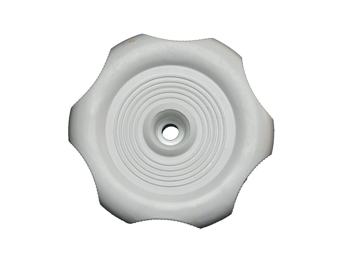 H717 RV Designer, Plastic Window Knob, 2-1/4 inch Diameter, 1 inch Shaft, White, Interior Hardware