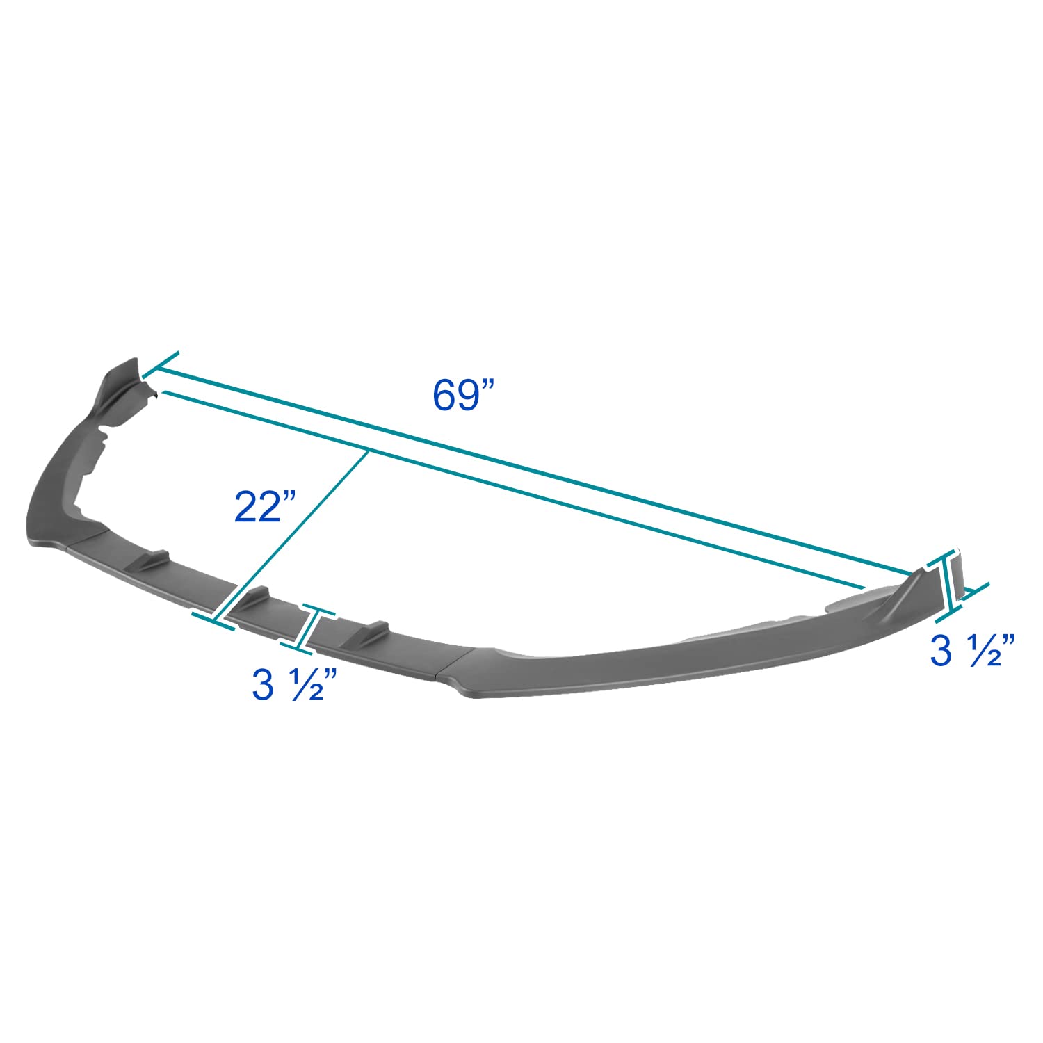 Matte Black Spec-D Tuning Front Bumper Lip Compatible with 2019-2020 Ford Fusion