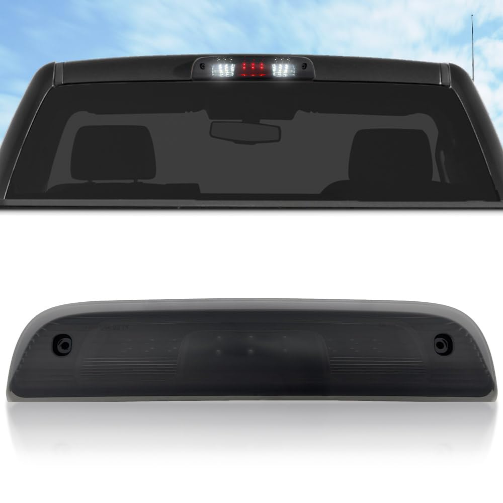 RECON - Fits 14-19 Silverado & Sierra (3rd GEN) 1500, 2500, 3500 Red LED 3rd Brake Light Kit with White LED Cargo Lights with Smoked Lens