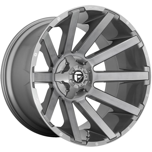 1PC FUEL CONTRA PLATINUM 20x10 6x135.00/6x139.70 BRUSHED GUN METAL TINTED CLEAR (-19 mm) Wheel