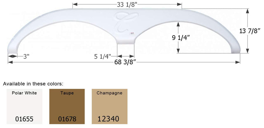 Fender Skirt ICON, Tandem, Forest River, FS785, Champagne