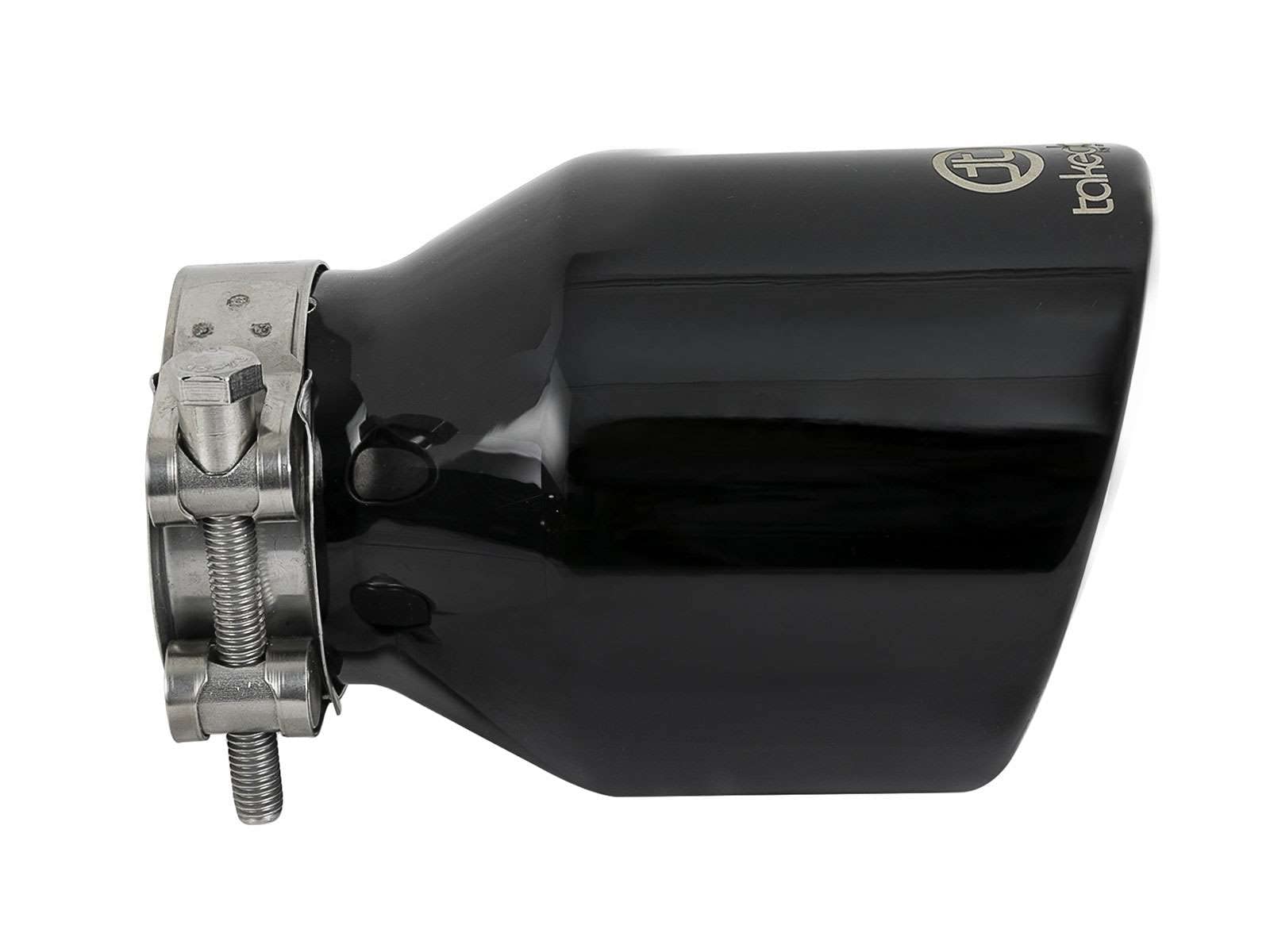 Takeda Exhaust Tip aFe POWER 49T25404-B061, 304 Stainless Steel, Black, 2-1/2" Inlet 4" Outlet 6" Length