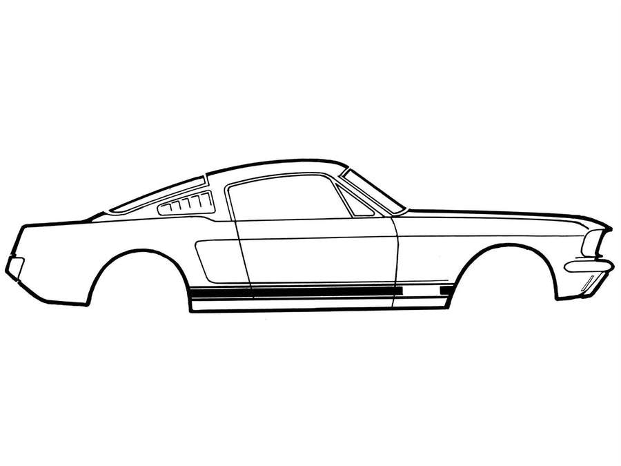 C5ZZ-6520000-B Scott Drake 1965-1966 GT Stripe Kit White