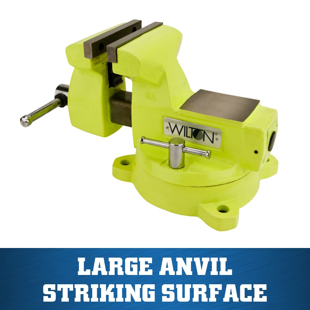 Wilton Safety High-Vis Bench Vise, 6" Jaw Width, 5-3/4" Jaw Opening, 4-1/8" Throat (Model 1560)