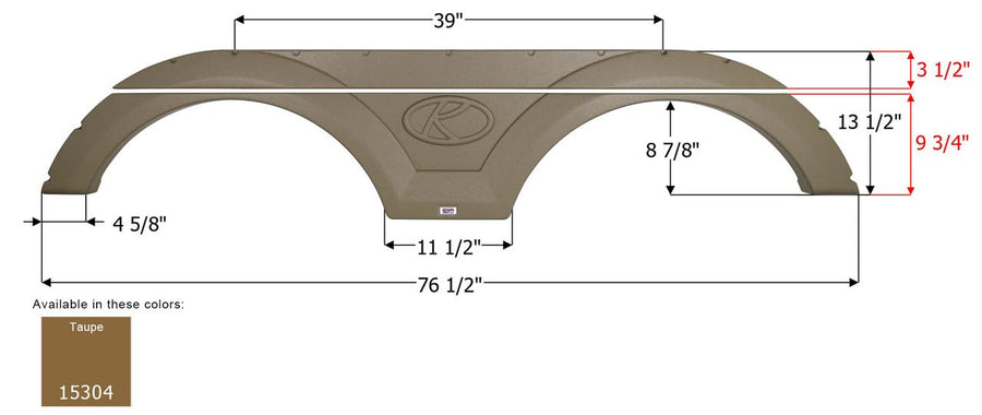Tandem Axle Fender Skirt FS5304 Icon 15304 for Keystone - Taupe