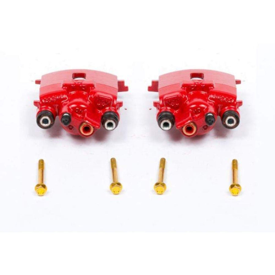 Power Stop S4784 Rear Pair of High-Temp Red Powder Coated Calipers For Chrysler PT Cruiser 2001-2010, Dodge Neon 2003-2005 [Model Specific]