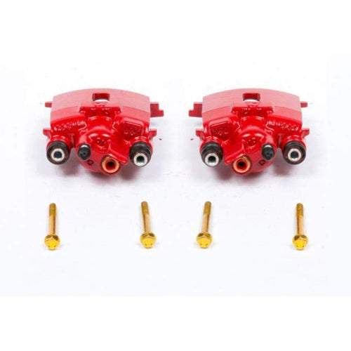 Power Stop S4784 Rear Pair of High-Temp Red Powder Coated Calipers For Chrysler PT Cruiser 2001-2010, Dodge Neon 2003-2005 [Model Specific]