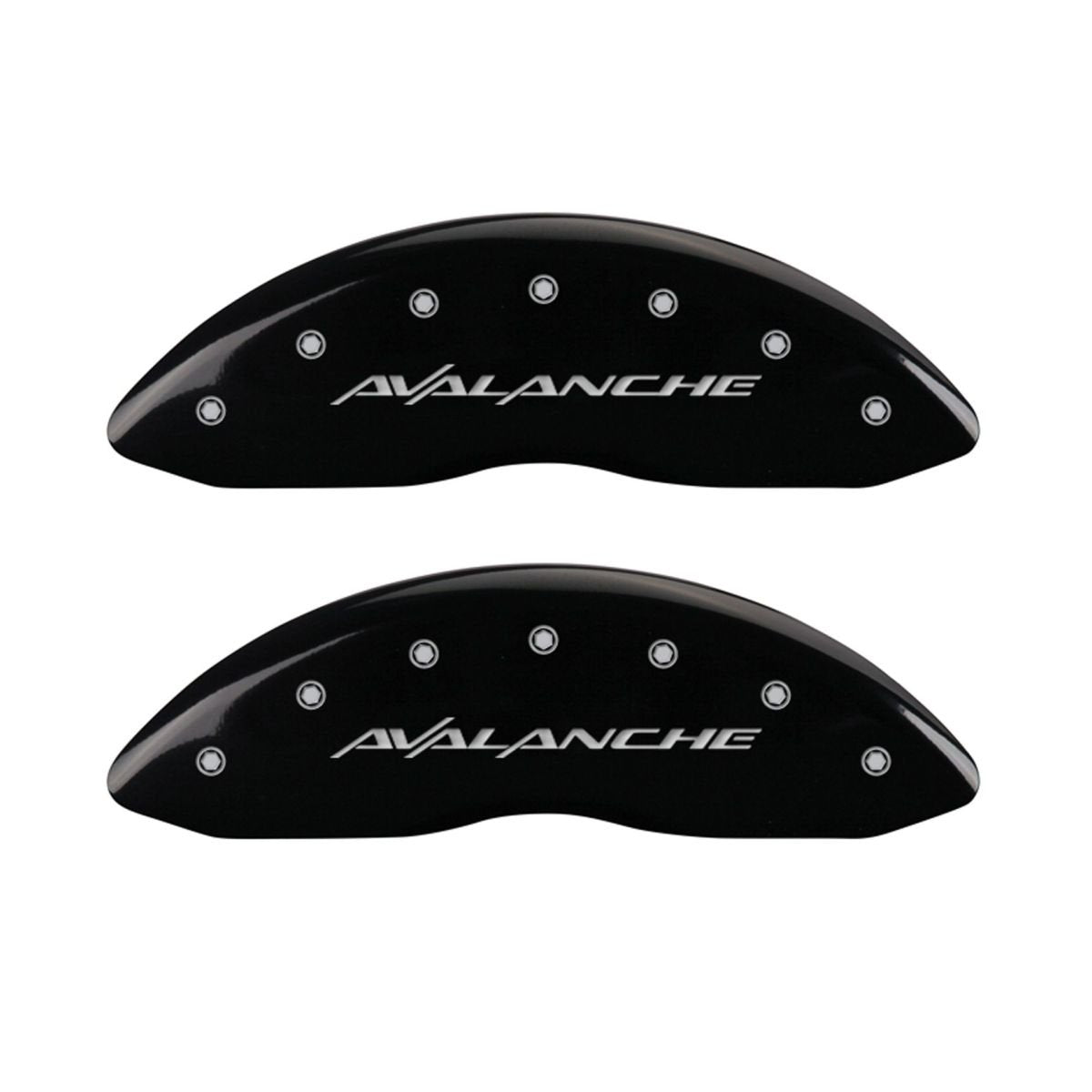MGP Caliper Covers Avalanche Black 14004SAVLBK - Engraved Front & Rear44; Set of 4