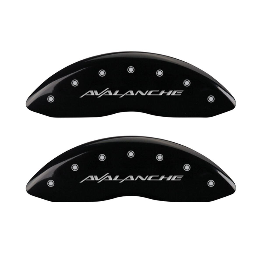 MGP Caliper Covers Avalanche Black 14004SAVLBK - Engraved Front & Rear44; Set of 4