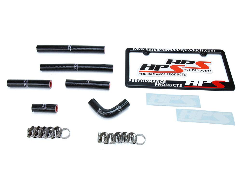 Black HPS 57-1638-BLK Silicone Rear Heater Hose Kit Coolant, 1 Pack