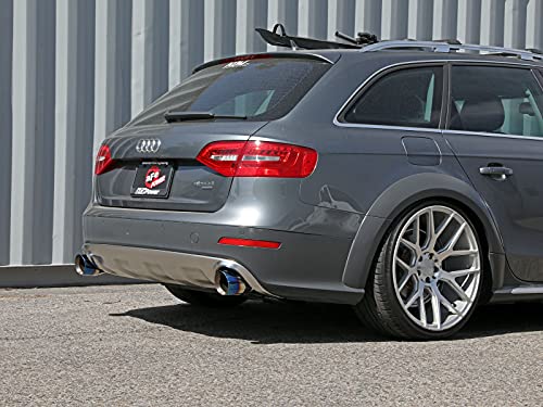 aFe Power MACH Force-Xp 49-36437-L 3 to 2-1/2 IN Stainless Steel Axle-Back Exhaust w/Blue Flame Tip, fits Audi Allroad 13-16 L4-2.0L (t)