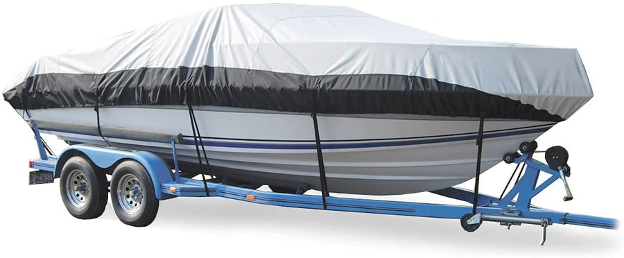 Boat Guard Eclipse Trailerable Boat Cover, Taylor Made Products 19-21-Feet x 102-Inch Beam for Vhull Runabout, Black & Gray