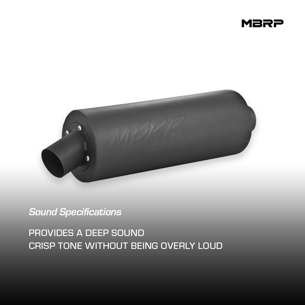 AT-6510SP MBRP ATV Straight Core Slip On Muffler Exhaust, Moderate Sound, Black Coated Aluminized Steel, Fits Polaris Predator 500 2003-2007