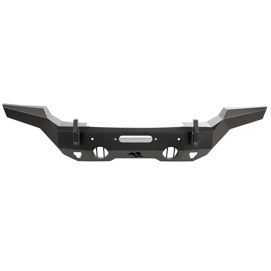Front Rugged Ridge HD Bumper for Jeep Wrangler/Gladiator | Full-Width, Steel, Black | 11540.31 | Fits 2007-2025 Jeep Wrangler JK/JL; 2020-2025 Jeep Gladiator JT