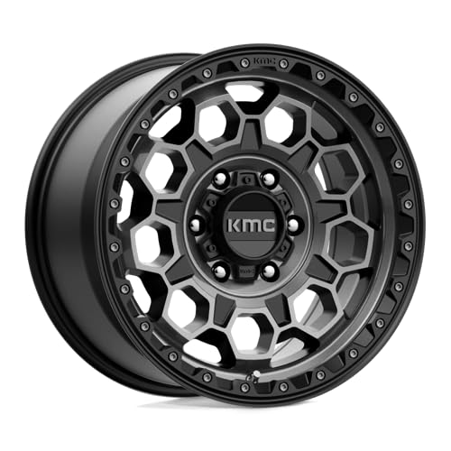 KMC 17X9 TREK 6X1355.71 18mm SATIN BLACK WITH GRAY TINT - KM54579063418