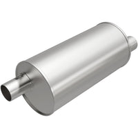 Replacement MagnaFlow Muffler 201-9017: 1.75"/1.75" Inlet/Outlet, Round, Aluminized Steel