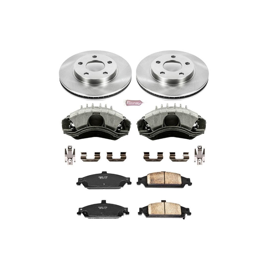 Power Stop KCOE1551 1-Click OE Replacement Brake Kit with Calipers For Chevrolet Classic, Chevrolet Malibu, Oldsmobile Alero, Oldsmobile Cutlass, Pontiac Grand Am [Model Specific]