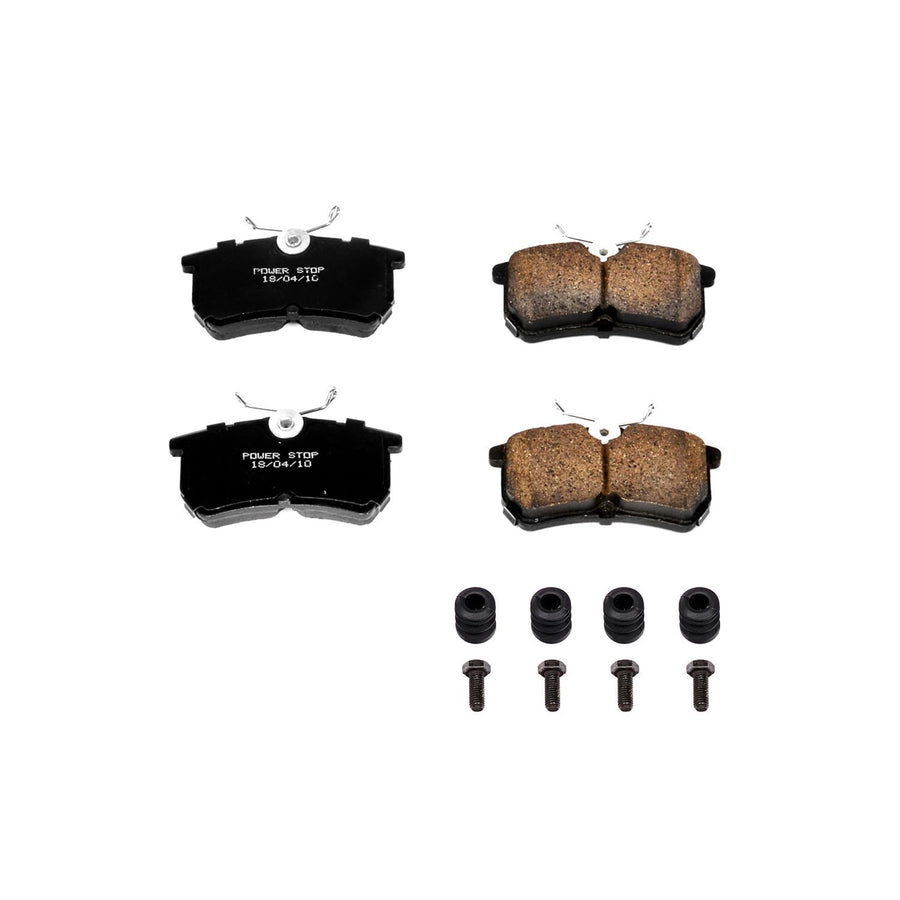 Rear Brake Kit Power Stop For Ford Fiesta 2014-19 | Ford Focus 2001-07 - Ceramic Brake Pads With Installation Hardware, 17-886