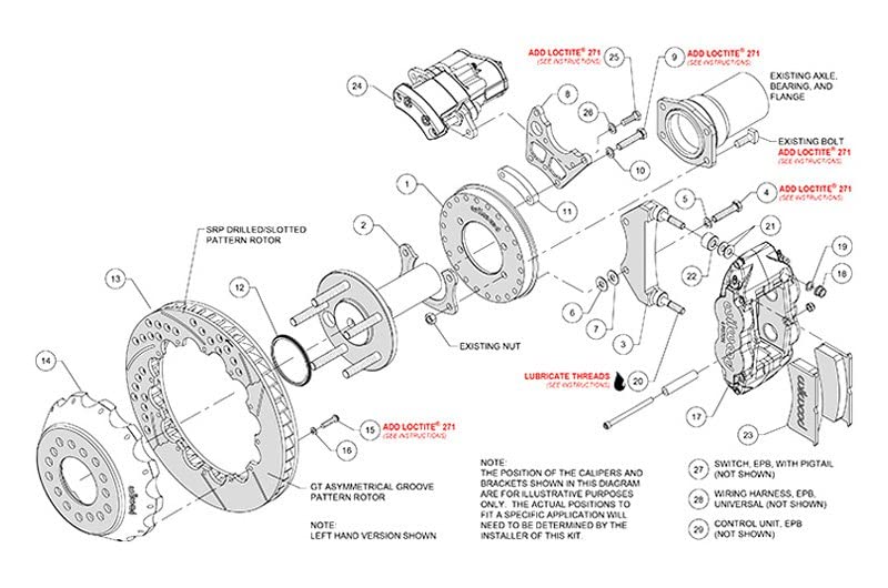 Wilwood Superlite Narrow 4R Rear P-Brk Kit 14.00in Rotor Big Ford 2.50in Offset