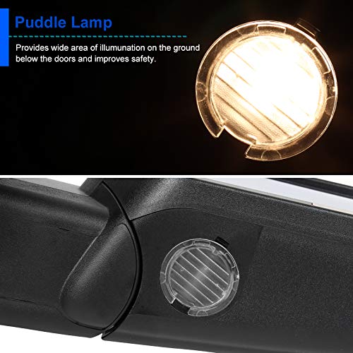 Spec-D Tuning Power Heated Right Passenger Side Chrome Mirror w/LED Signal + Puddle Light Compatible with 2007-2014 Ford F150 F-150 Truck