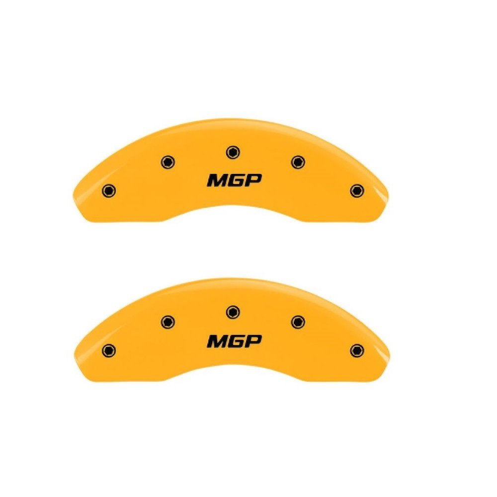 MGP 26220SMGPYL Caliper Covers Yellow Powder Coat Finish Black Characters Disc Brake Caliper Cover, Set of 4