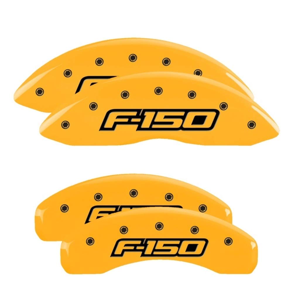 MGP 10219SF15YL Caliper Covers F-150 (2009) Yellow Powder Coat Finish, Black Characters, Set of 4