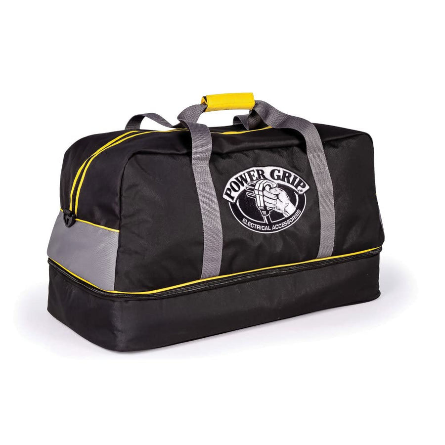 Camco Power Grip Electrical Accessory Bag with Storage Adapter Storage Duffel Secures PowerGrip Extension Cords and Accessories (55014), Black
