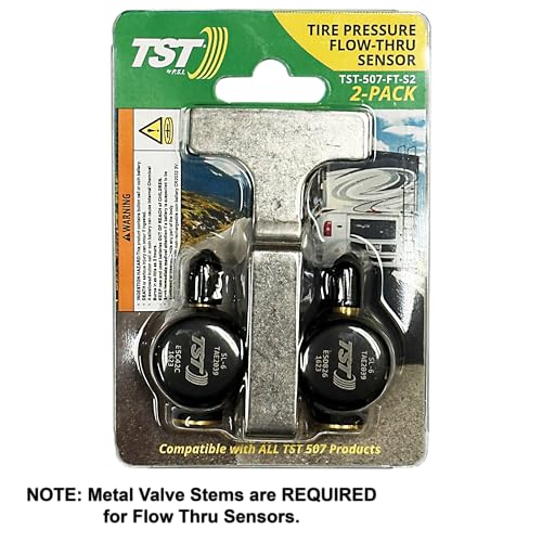 TST Tire Pressure Monitoring System 507, 2 Flow Thru Sensors for Metal Valve Stems by Truck System Technologies, TPMS for Caravans, Motorhomes and campervans