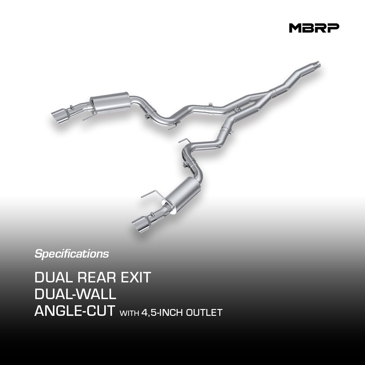 3" MBRP Dual Split Rear Street Version Cat Back with 4.5" Tips AL S7274AL