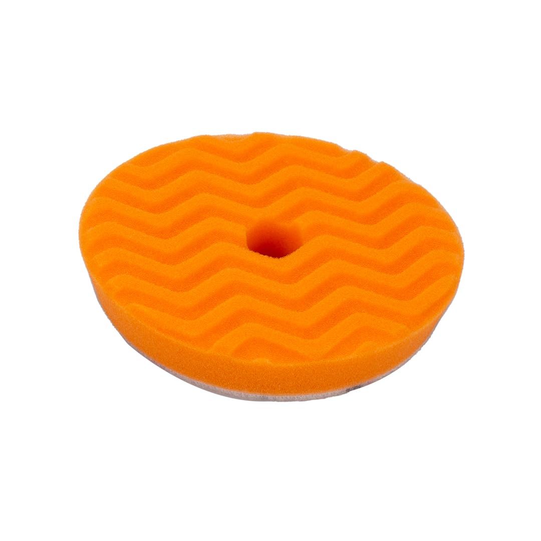 5” Maxshine Universal Orange AIO Foam Cutting Pad | All-in-One Polishing Pad with Hook & Loop Backing | for Cutting, Polishing & Finishing | Compatible with Dual Action & Rotary Polishers
