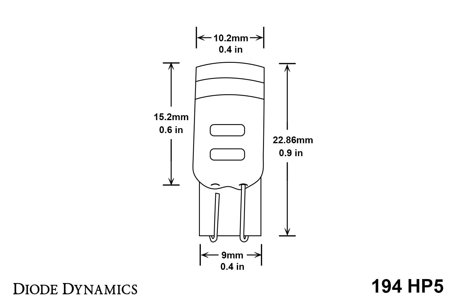 HP5 LED 194 Bulb Cool White Single Diode Dynamics