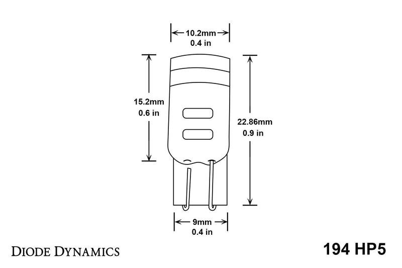 HP5 LED 194 Bulb Cool White Single Diode Dynamics