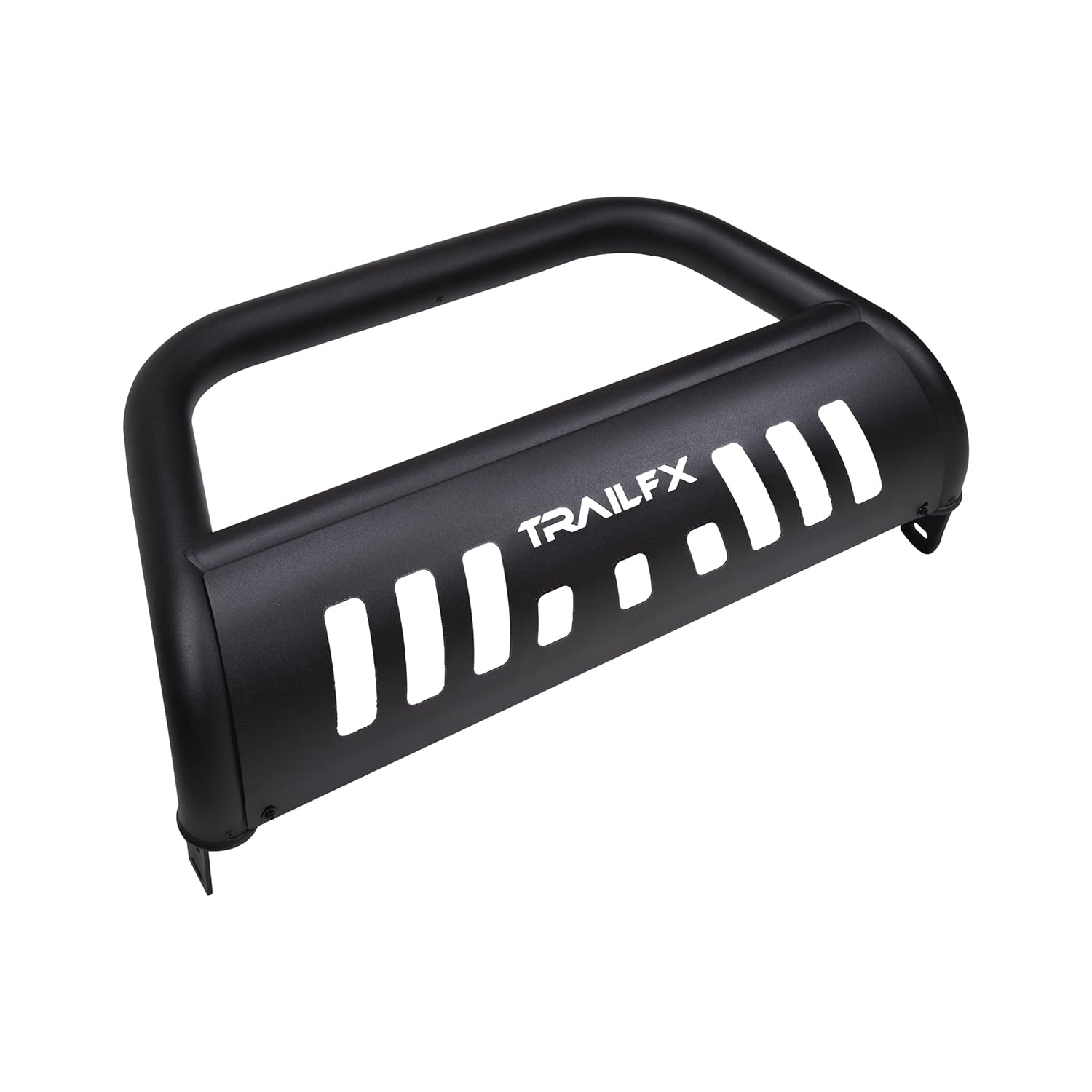 Bull Bar Trailfx B0046T, 3 Inch Diameter, Powder Coated, Titanium Black, with Skid Plate/Holes for Optional Lighting, 6-1/2 Inch Max Light/ 20 Inch Max Light Bar, Fits 2024-2025 Toyota Land Cruiser