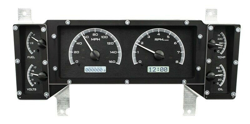 Dakota Digital VHX-84B-REG-K-W Analog Gauge System with Black Alloy Compatible Buick 1984-87 Regal and Grand National White Backlighting