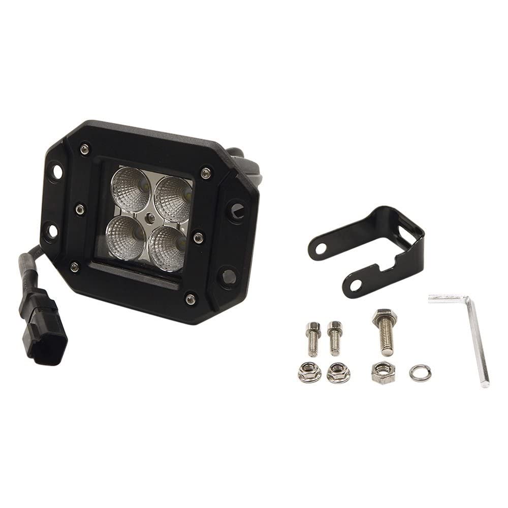 2" Square Cree Led Flood Flush Mount Light Southern Truck 77910, Single Unit, Chrome Series Amber/White; Includes Hardware, Harness Sold Separately