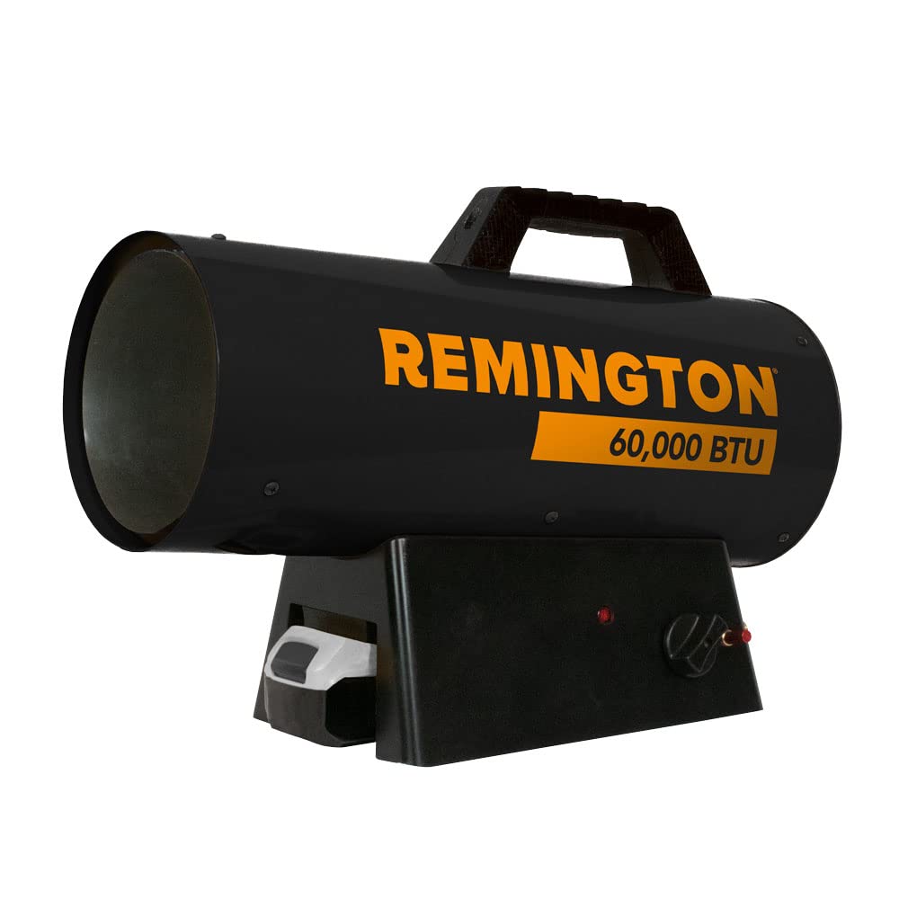 60,000 BTU Remington LP Propane Forced Air Heater with Electric Start | For Garages, Barns and Workshops (REM-60VBOA-GFA-B)