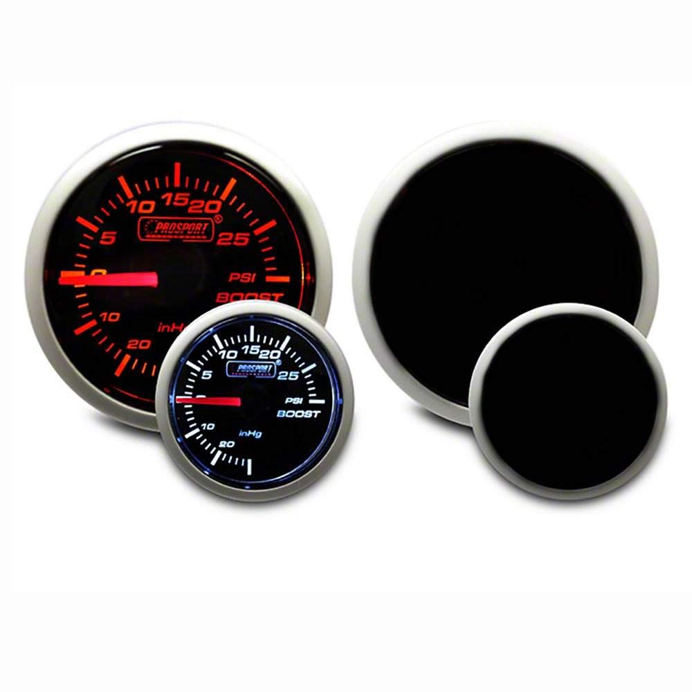 Prosport Performance Series Amber/White 52mm Mechanical Boost Gauge Kit Gauges