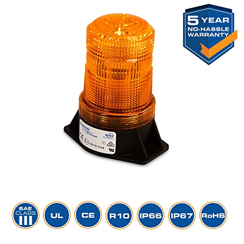 Ecco Light Beacon,Amber,Flashing 6262A - 1 Each