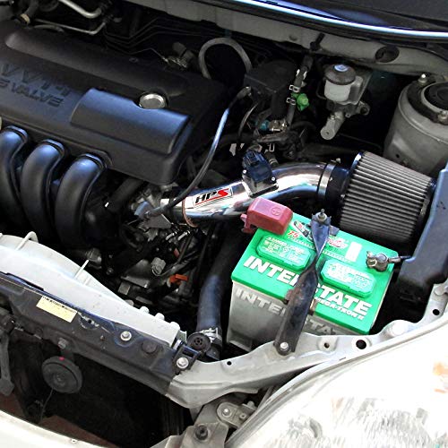 HPS Performance Shortram Polish Air Intake Kit Cool Ram Compatible for 2003-2004 Pontiac Vibe 1.8L Toyota Corolla 1.8L Matrix 1.8L 1ZZ-FE, 827-513P