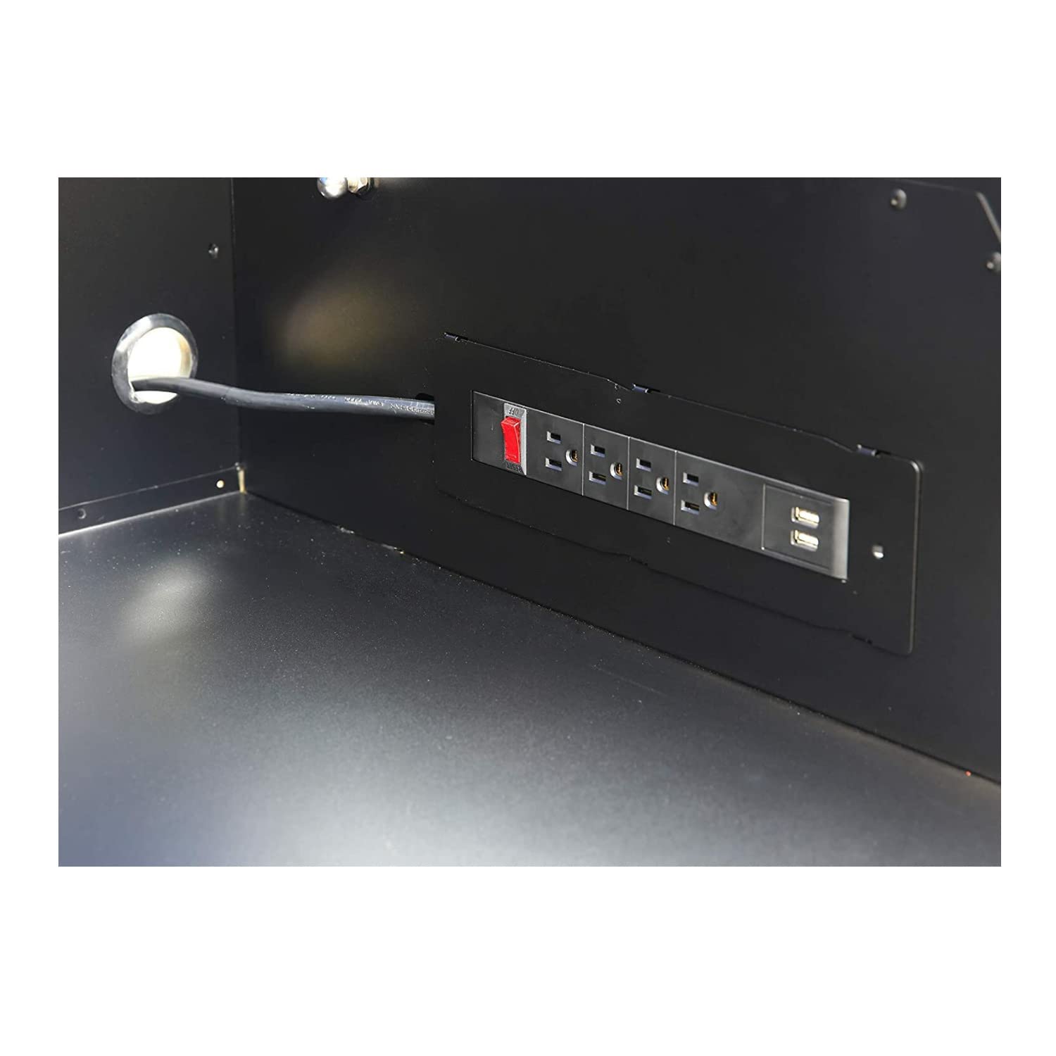 46" X 24" Montezuma Tool Box - 6 Drawer Tool Chest With Multiple Power Outlets & Black Powder Coat Finish - M462406CH