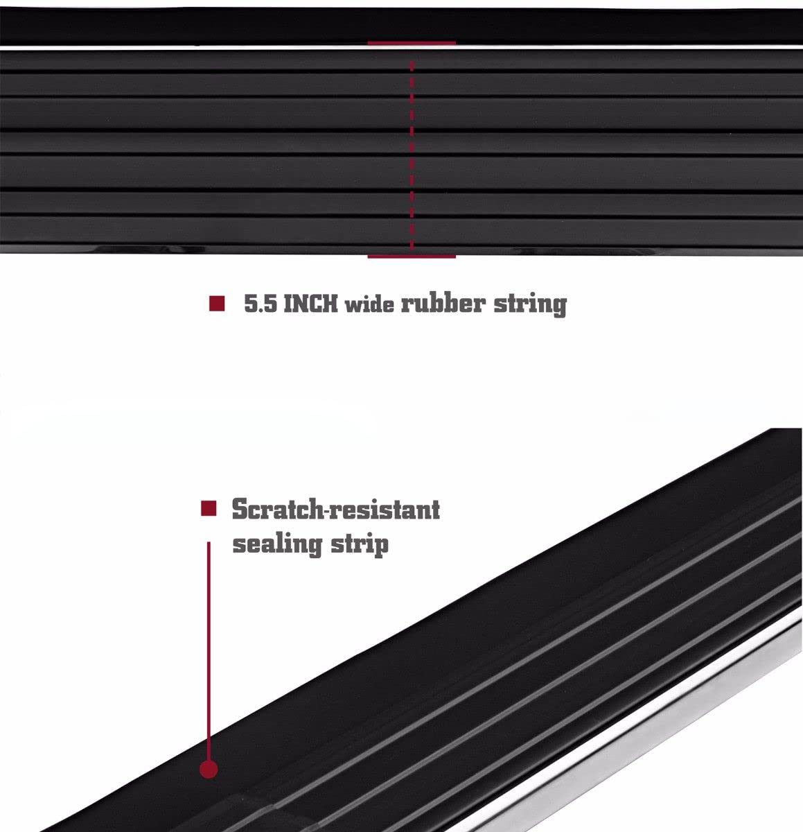 Premium Black Horse Off Road Running Boards Compatible with 20-24 Silverado/sierra 2500 HD-3500 HD|19-24 Silverado 1500 (Excl. 2019 Silverado 1500 LD)|19-24 Sierra 1500 (SIERRA 1500 LD)-PR-G479