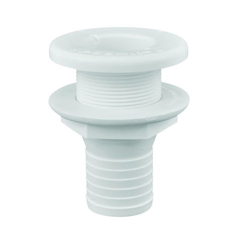 attwood 1.5" Polypropylene Straight Thru-Hull Connector for Boating Plumbing Fittings, 3875-3 White Finish