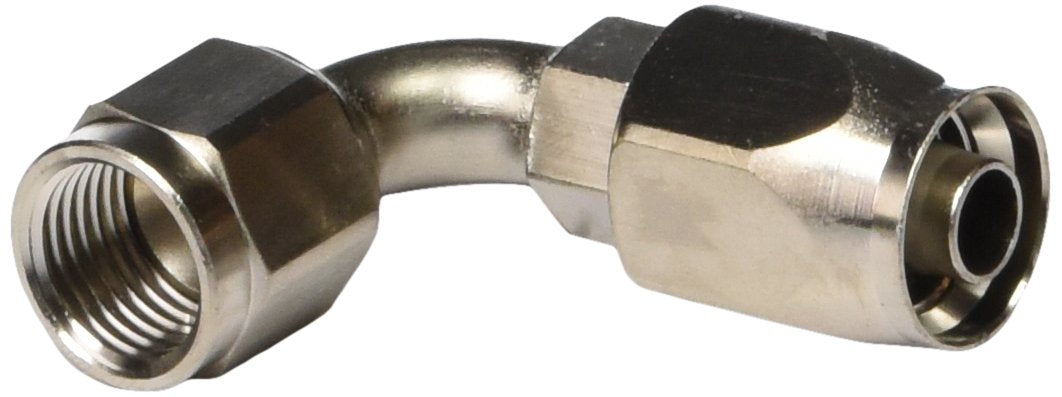 90-Degree Hose End Edelbrock 610161 Endura Anodized Aluminum -6AN