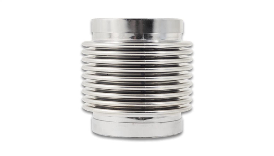 Exhaust Bellows Assembly Vibrant Performance 69683, Directional Flow Solid Liner, 2.25 in. diameter inlet, 2.25 in. diameter outlet, 3.00 in. Long, 321 Stainless Steel, Electropolished, each