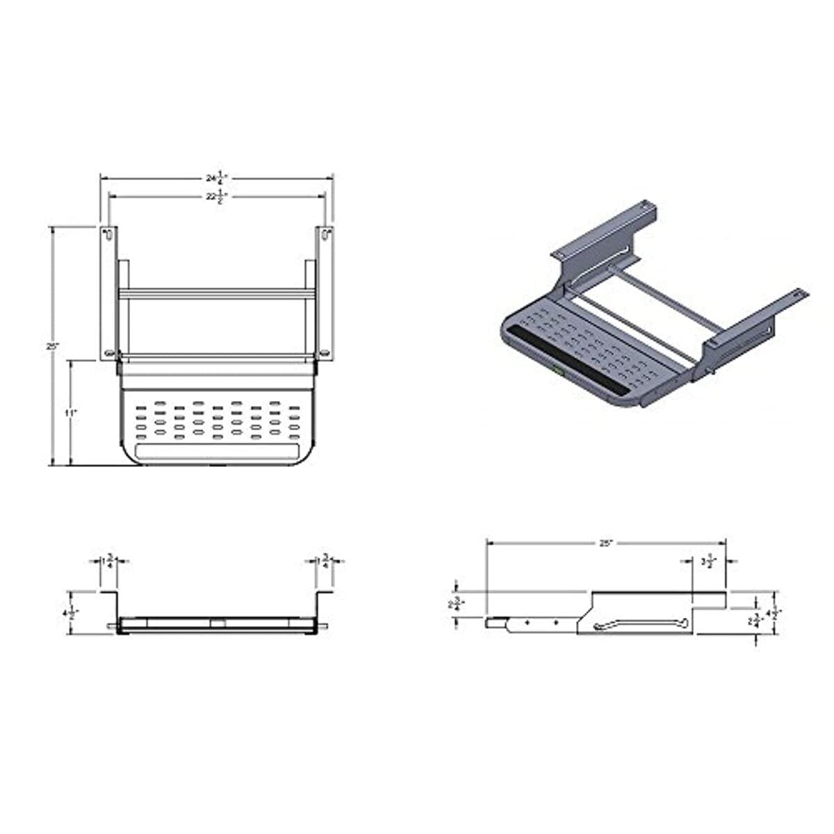 Manual RV Step Stromberg Carlson SMFP-1220 – Foldable Camper Stairs for Trailer, Portable Single Pull Out Platform for RV, Rust Resistant Construction, Exterior Camper Step, 20" Wide Non-Skid Design